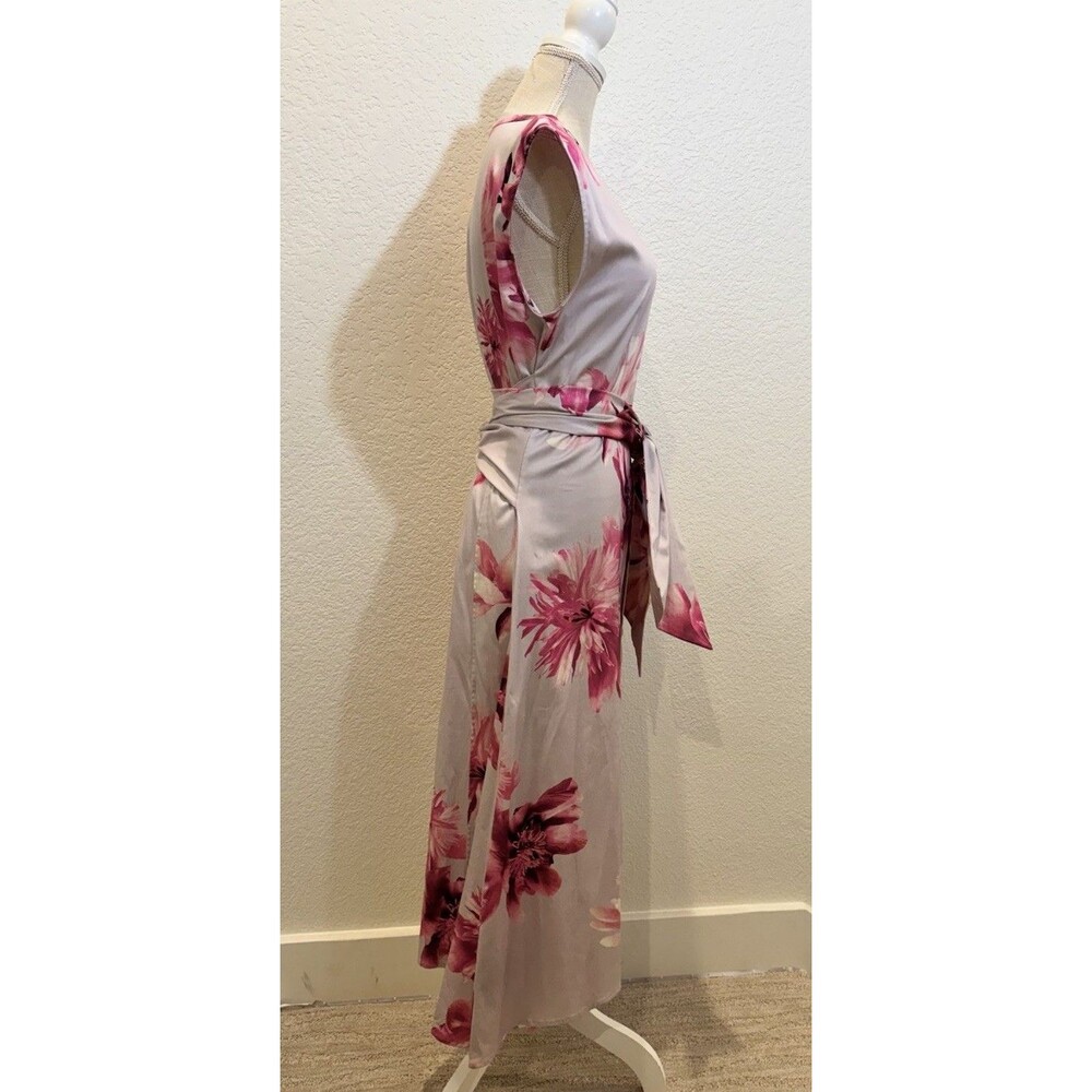 DONNA KARAN Women’s Print Cap Sleeve Dress with Wide Tie Waist. Size M - Picture 5 of 7